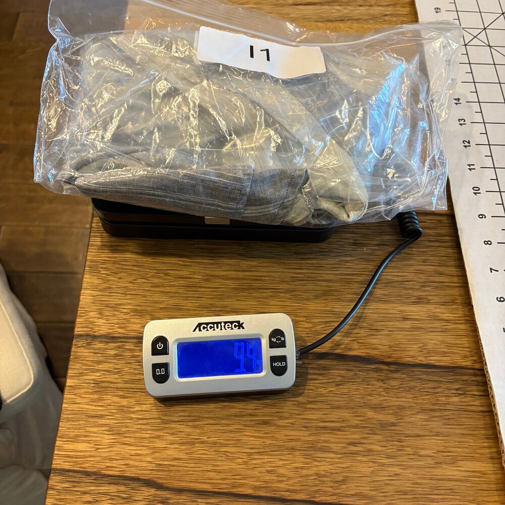 Lauren Vidal LINEN Grey Striped Sleeveless Tank Top Tunic Asymmetrical Lagenlook - Picture 10 of 10